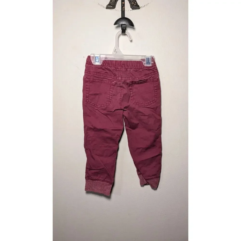 Boys Size 2T Outfit Maroon Cat & Jack Joggers, Old Navy Gray + White Henley